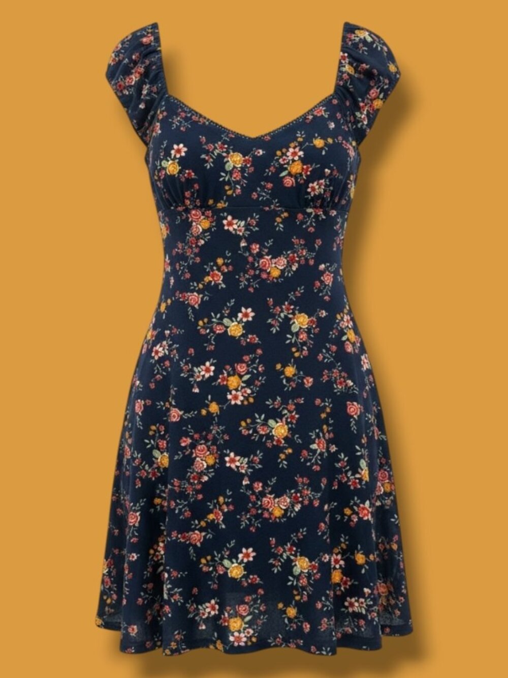 Derek Hart Blue Floral Sundress w/ Support